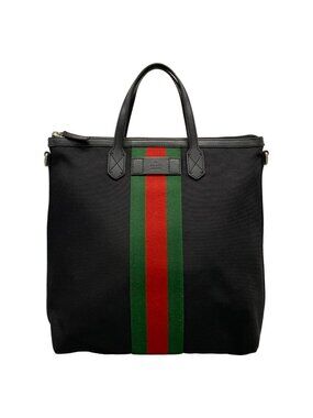 Gucci Handbag Sherry Black Red Green